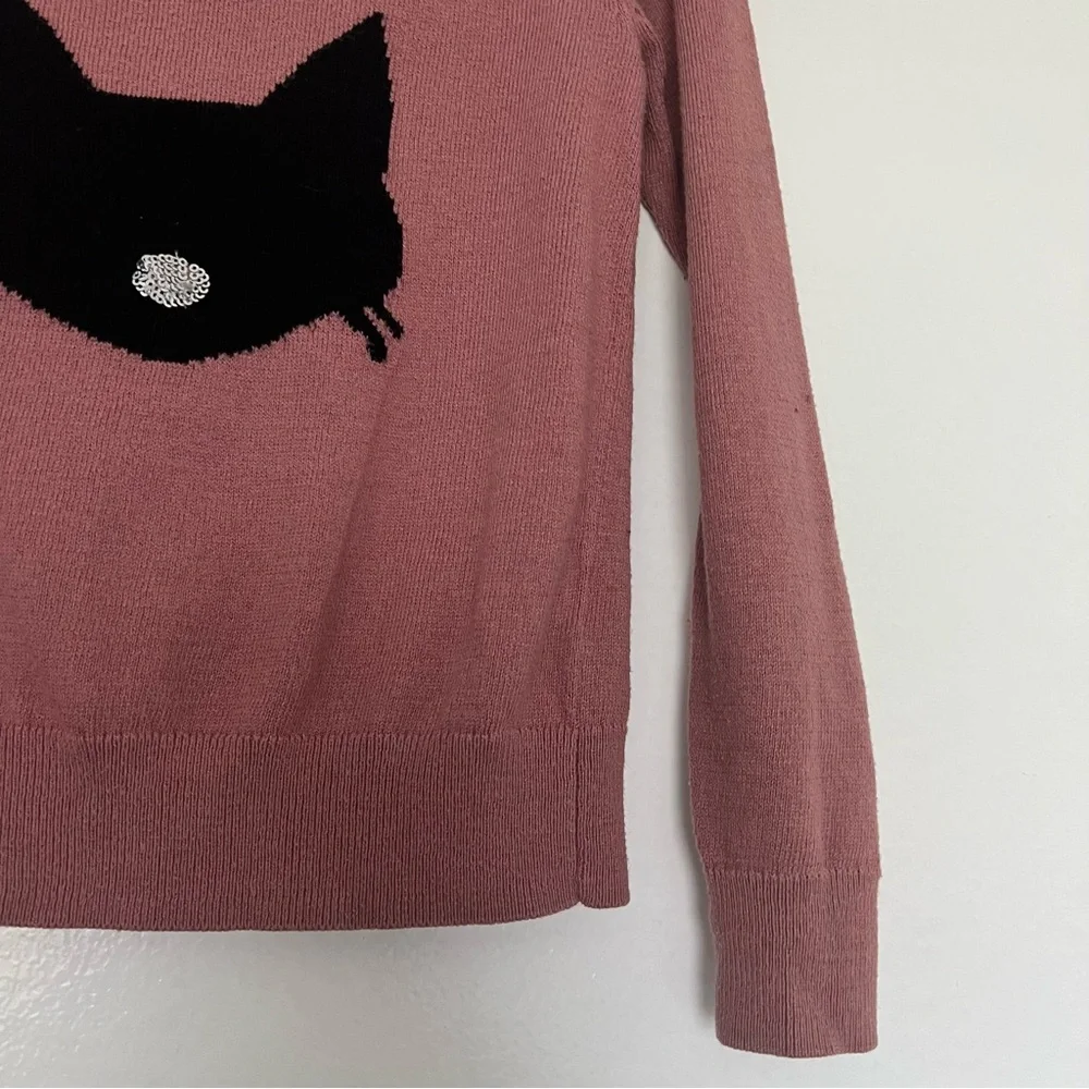 The Children's Place Girls Sweater With Cat‎ Face and sequins Size S 5/6
